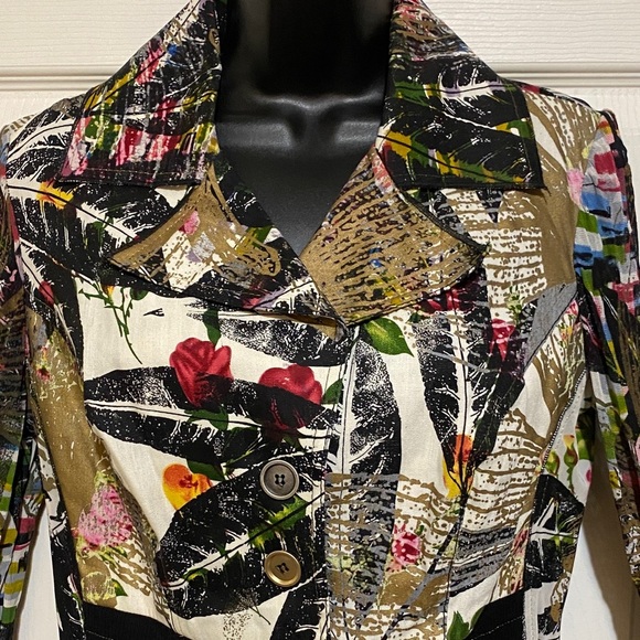 Alberto Makali Tropical Print Women's Jacket Size 12 - Picture 2 of 13